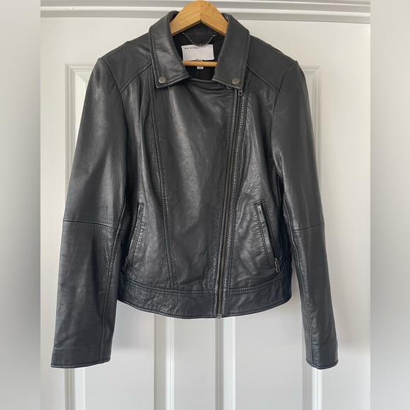 Muubaa Sabik Leather Biker Jacket in Black US 8 100% Sheep Skin - Picture 10 of 17